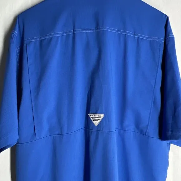 Columbia PFG Shirt Performance Fishing Gear Short Sleeve Blue Vented L - Picture 7 of 10